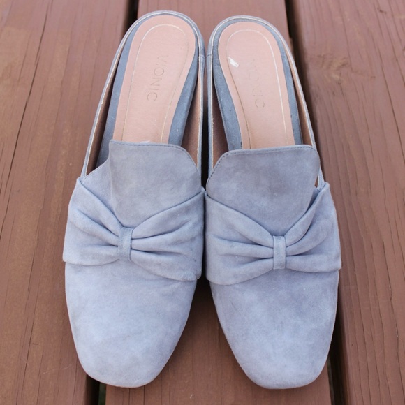 Vionic Shoes - Women's Vionic Plaza Presley Heeled Mules Grey Suede Sz 8